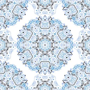 Seamless background with abstract ethnic pattern Stock Illustration