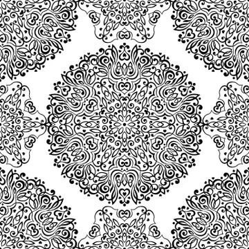 Seamless background with abstract ethnic pattern Stock Illustration