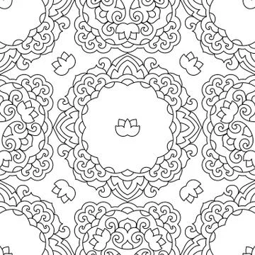 Seamless background with abstract ethnic pattern Stock Illustration