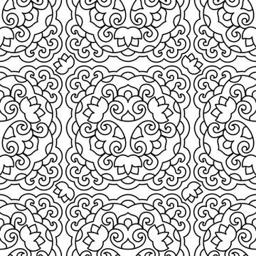 Seamless background with abstract ethnic pattern Stock Illustration