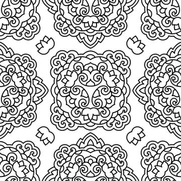 Seamless background with abstract ethnic pattern Stock Illustration