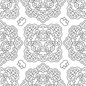 Seamless background with abstract ethnic pattern Stock Illustration