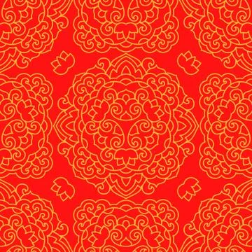 Seamless background with abstract ethnic pattern Stock Illustration