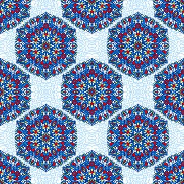 Seamless background with abstract ethnic pattern Stock Illustration