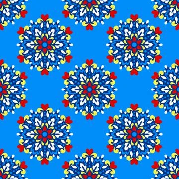 Seamless background with abstract ethnic pattern Stock Illustration