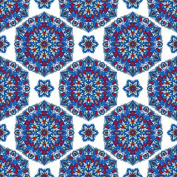 Seamless background with abstract ethnic pattern Stock Illustration