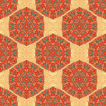 Seamless background with abstract ethnic pattern Illustrazione stock