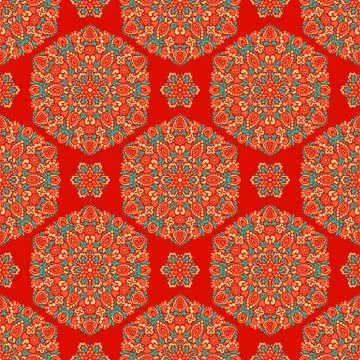 Seamless background with abstract ethnic pattern Stock Illustration