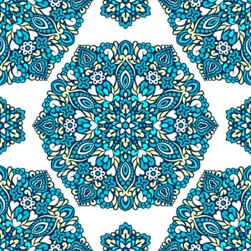 Seamless background with abstract ethnic pattern Stock Illustration