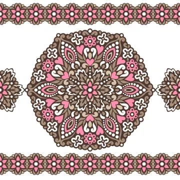 Seamless background with abstract ethnic pattern Stock Illustration