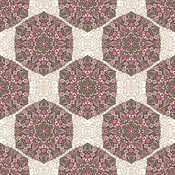 Seamless background with abstract ethnic pattern Stock Illustration