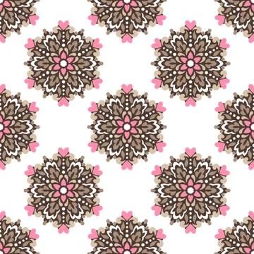 Seamless background with abstract ethnic pattern Stock Illustration