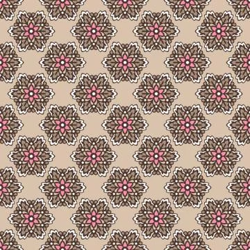 Seamless background with abstract ethnic pattern Stock Illustration