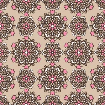 Seamless background with abstract ethnic pattern Stock Illustration