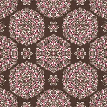 Seamless background with abstract ethnic pattern Stock Illustration