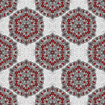 Seamless background with abstract ethnic pattern Stock Illustration