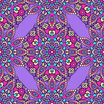 Seamless background with abstract ethnic pattern Stock Illustration