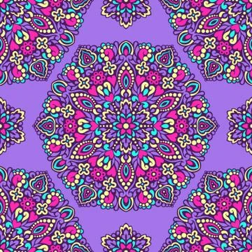 Seamless background with abstract ethnic pattern Stock Illustration