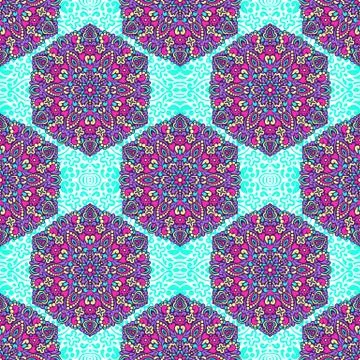 Seamless background with abstract ethnic pattern Stock Illustration