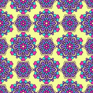 Seamless background with abstract ethnic pattern Stock Illustration