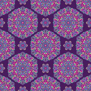 Seamless background with abstract ethnic pattern Stock Illustration