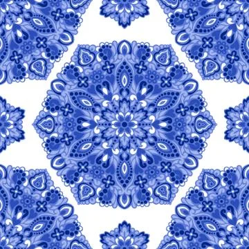 Seamless background with abstract ethnic pattern Stock Illustration