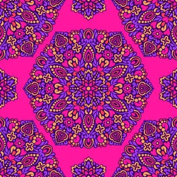 Seamless background with abstract ethnic pattern Stock Illustration