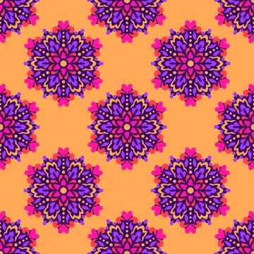 Seamless background with abstract ethnic pattern Stock Illustration