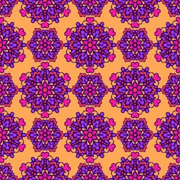 Seamless background with abstract ethnic pattern Stock Illustration