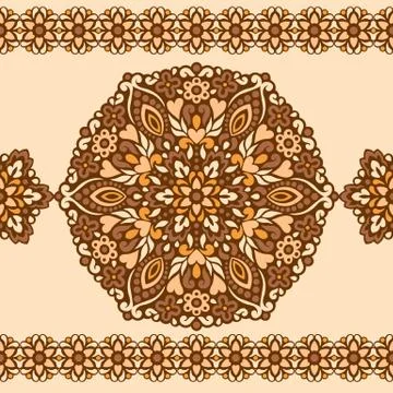 Seamless background with abstract ethnic pattern Stock Illustration