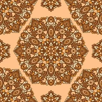 Seamless background with abstract ethnic pattern Stock Illustration