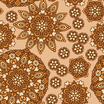 Seamless background with abstract ethnic pattern Stock Illustration