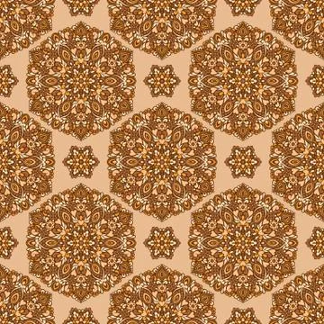 Seamless background with abstract ethnic pattern Stock Illustration