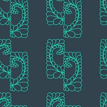 Seamless background with abstract floral elements for fabric and other surfac Stock Illustration