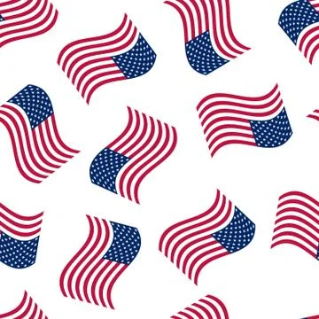 Seamless background with the American flag Stock Illustration