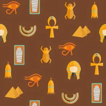 Seamless background on ancient Egypt theme Stock Illustration