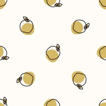 Seamless background apple. Gender neutral kid food pattern. Simple whimsical Stock Illustration