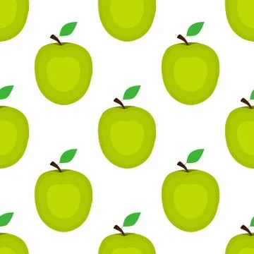 Seamless background, apple on a white background. Wallpapers wit Stock Illustration