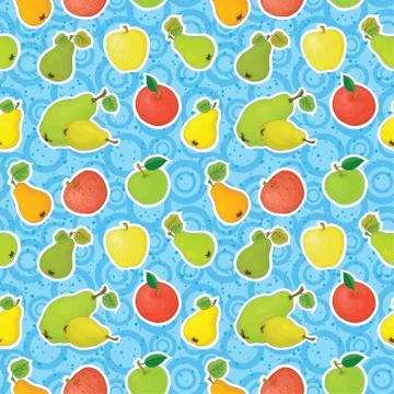 Seamless background, apples and pears Stock Illustration