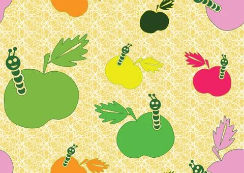 Seamless background with apples Illustrazione stock