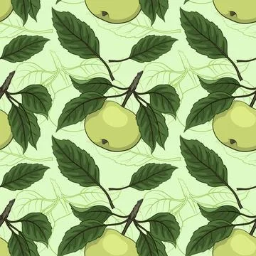 Seamless Background, Apples Stock Illustration