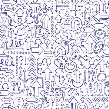 Seamless background of arrows Illustrazione stock