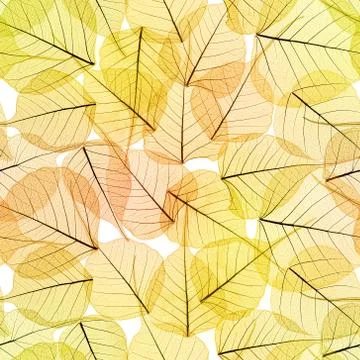 Seamless background - autumn leaves pattern Stock Photos