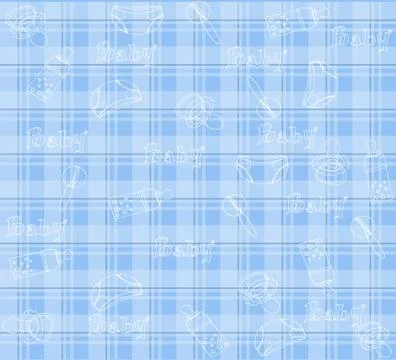 Seamless background with baby's objects vector Stock Illustration