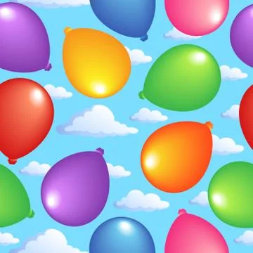 Seamless background with balloons  Stock Illustration