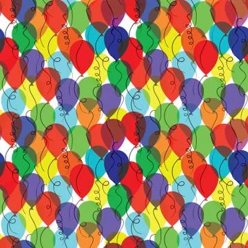 Seamless background with balloons Illustrazione stock