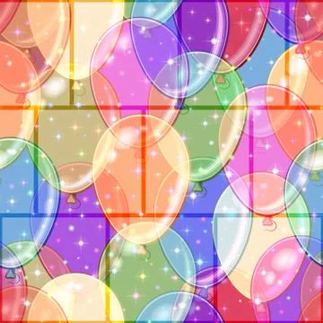 Seamless Background with Balloons Stock Illustration