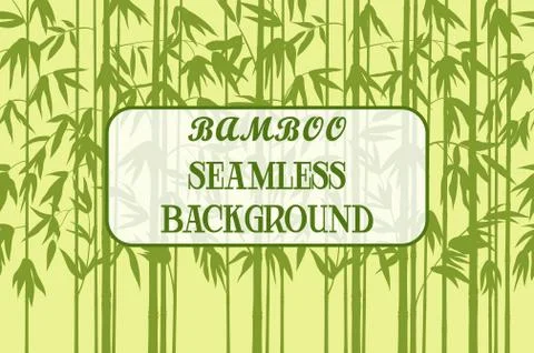 Seamless Background, Bamboo Silhouettes Stock Illustration