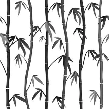 Seamless background with bamboo stems Illustrazione stock