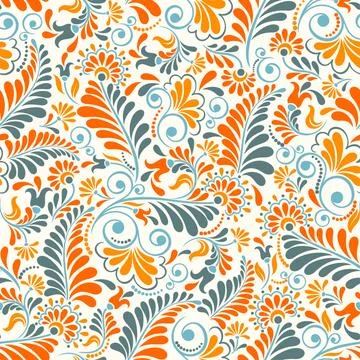Seamless background baroque style Stock Illustration